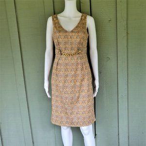 ETCETERA Brown Green Print Chain Cotton Dress 4